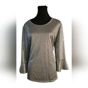 Elegant Silver Women's Top